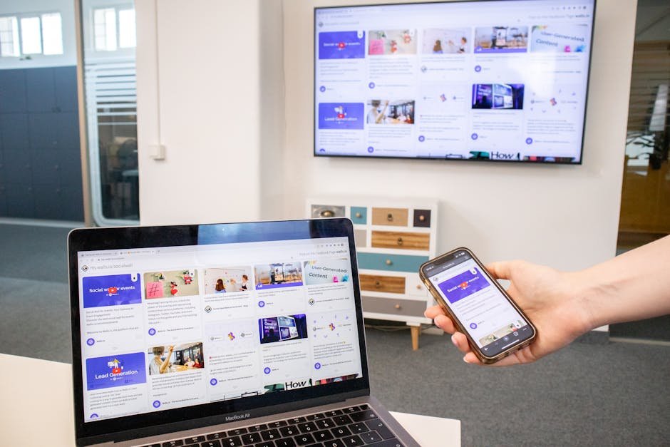 Person watching Xtream IPTV on multiple devices including smartphone tablet and smart TV simultaneously